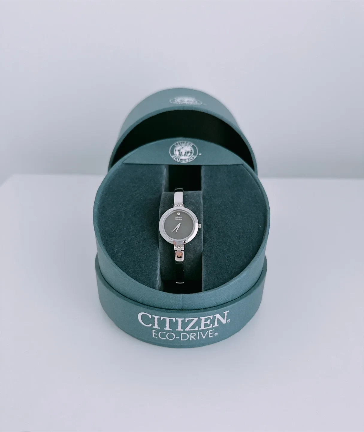 NWT Citizen Eco-Drive Stiletto Black Dial Bangle Watch