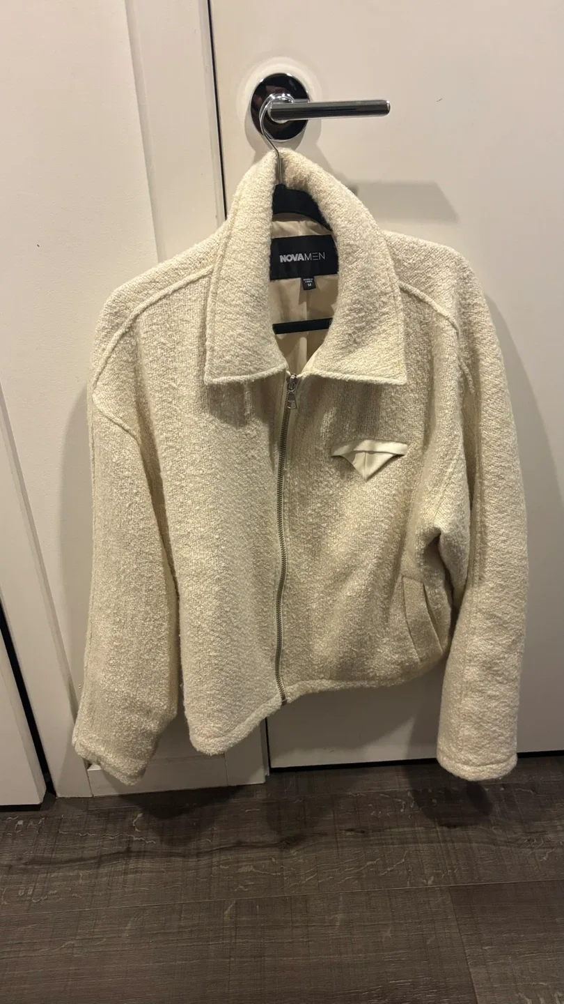 Fashion Nova Men Cream Jacket Size M