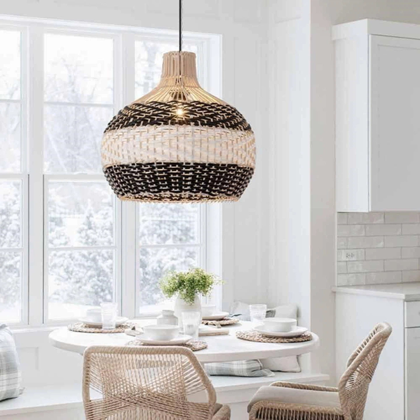 Woven Rattan Pendant Light - photo 4