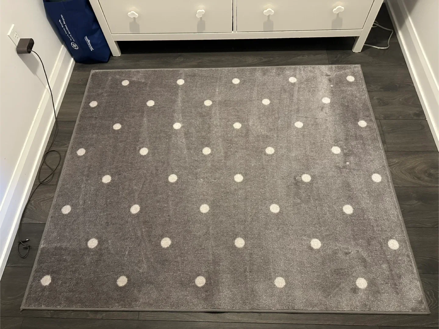Polka Dot Rug - Grey