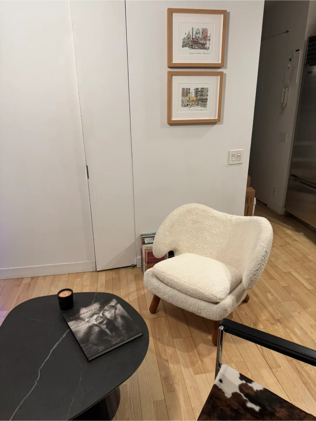 Off-White Sherpa Accent Chair