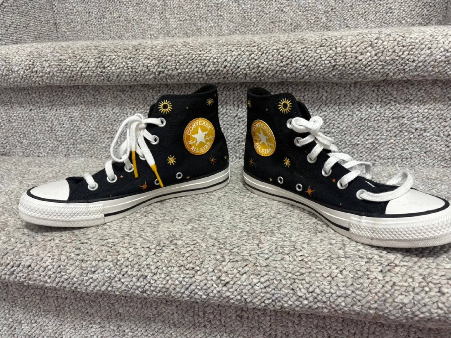 Converse All Star High Top - Black with Sun Design