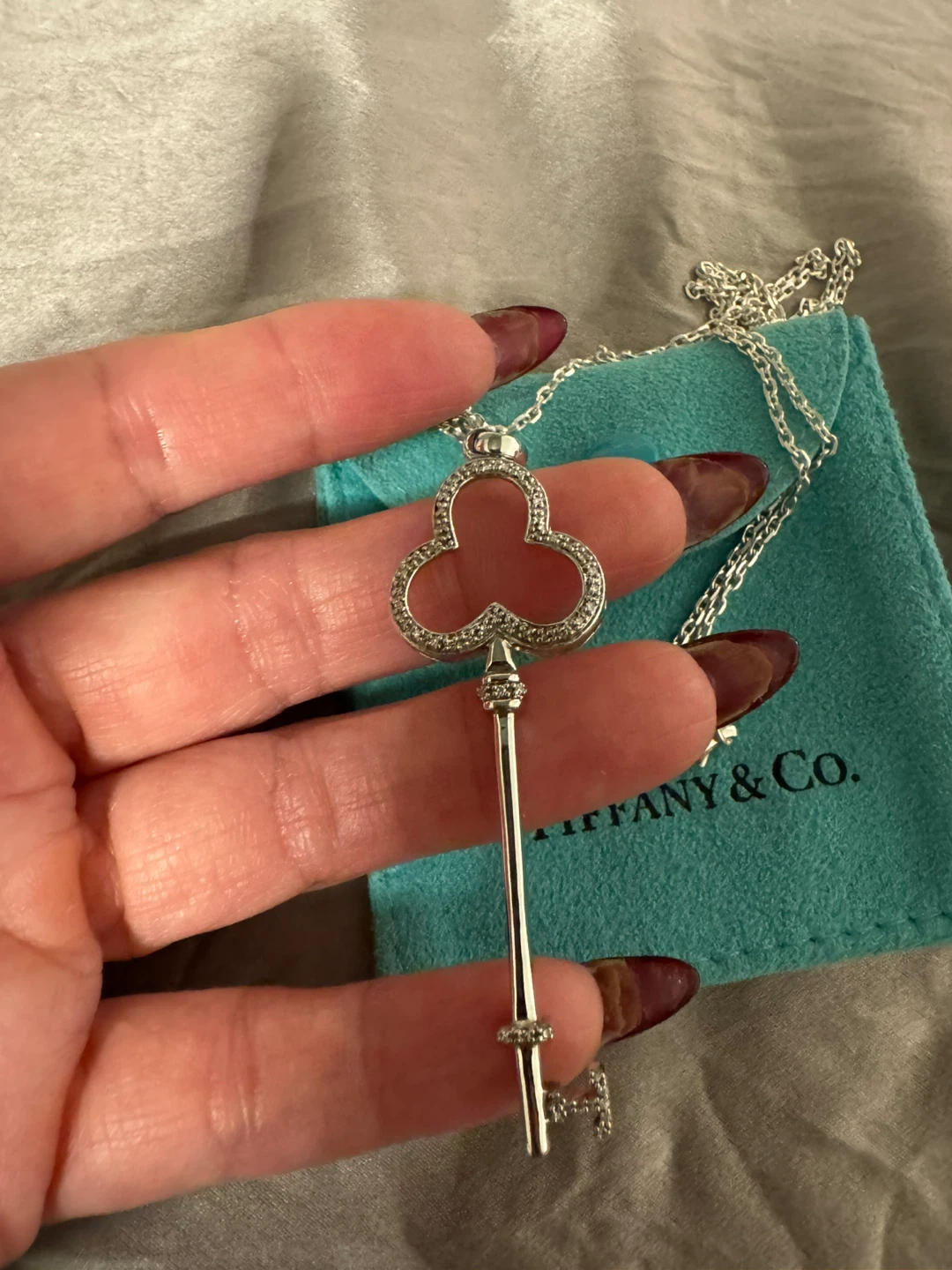 Tiffany & Co. Clover Key Pendant 925 Silver with Chain - photo 2