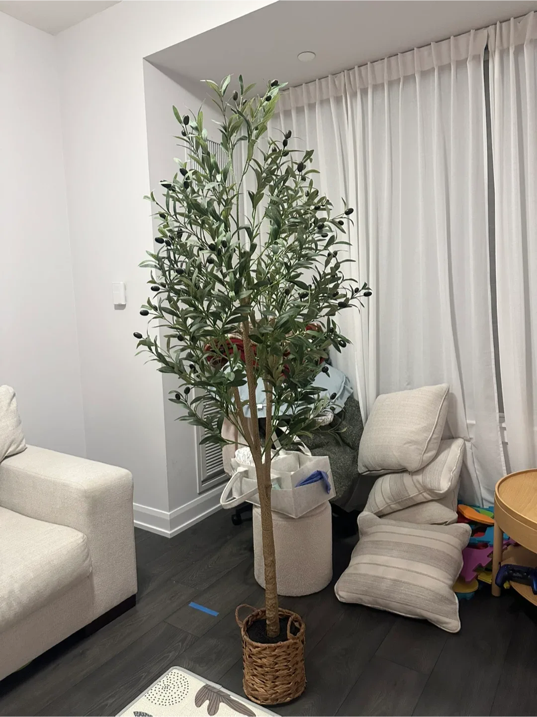 Faux Olive Tree in Basket