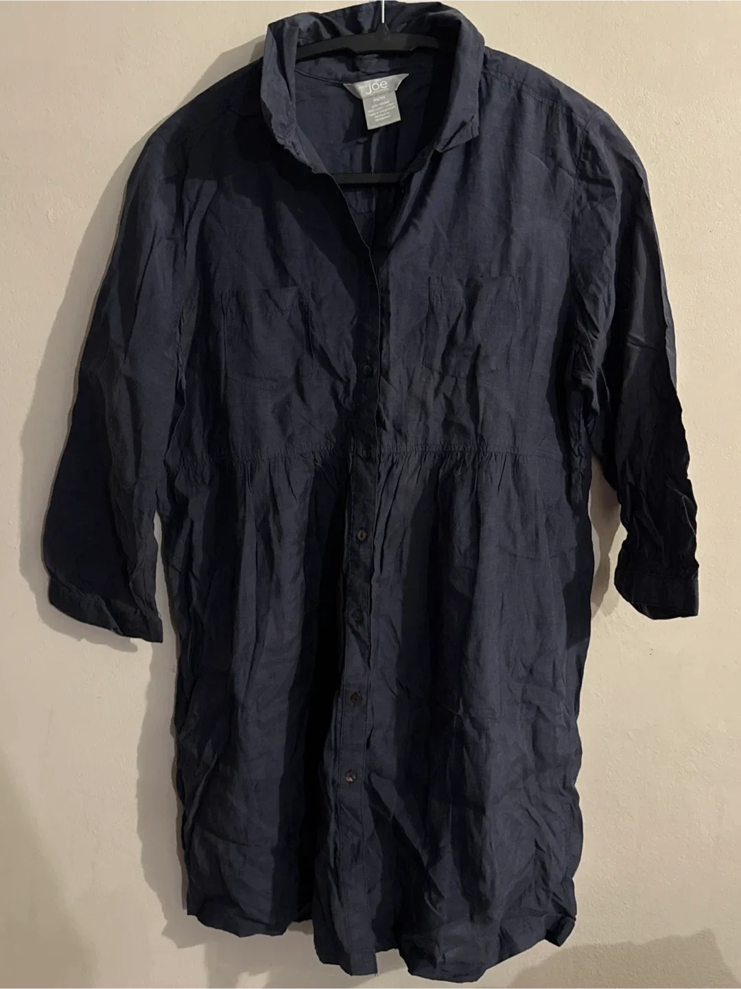 Joe Fresh Navy Viscose/Cotton shirts - Size M