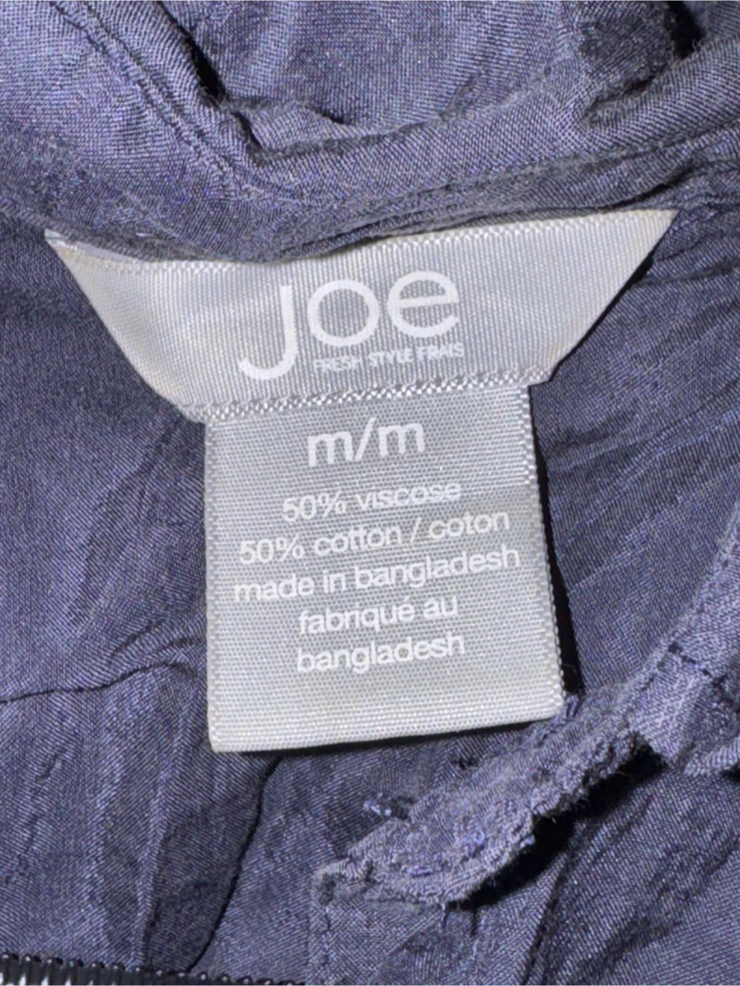 Joe Fresh Navy Viscose/Cotton shirts - Size M - photo 3