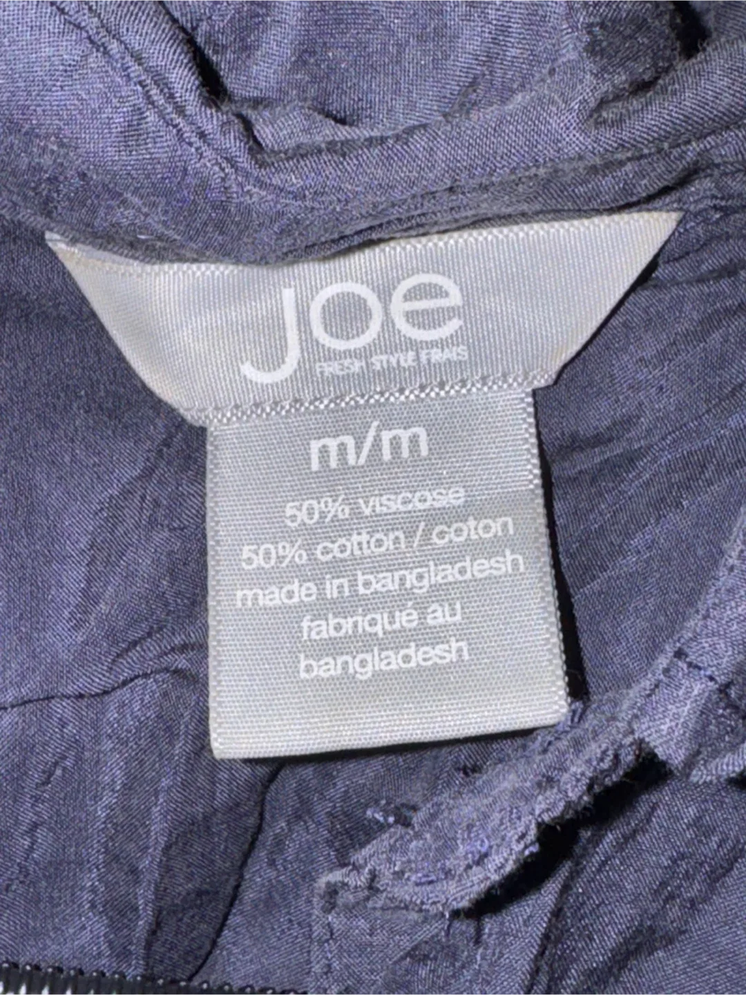 Joe Fresh Navy Viscose/Cotton shirts - Size M image indicator(3)