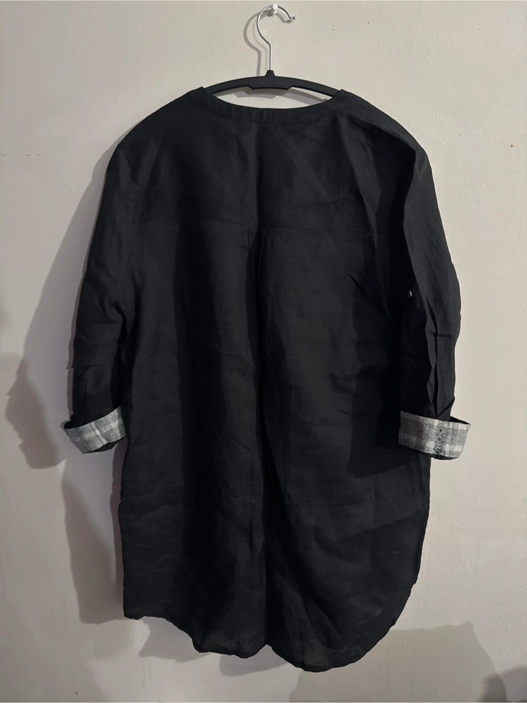 Black Linen Long Sleeve Shirt - photo 2