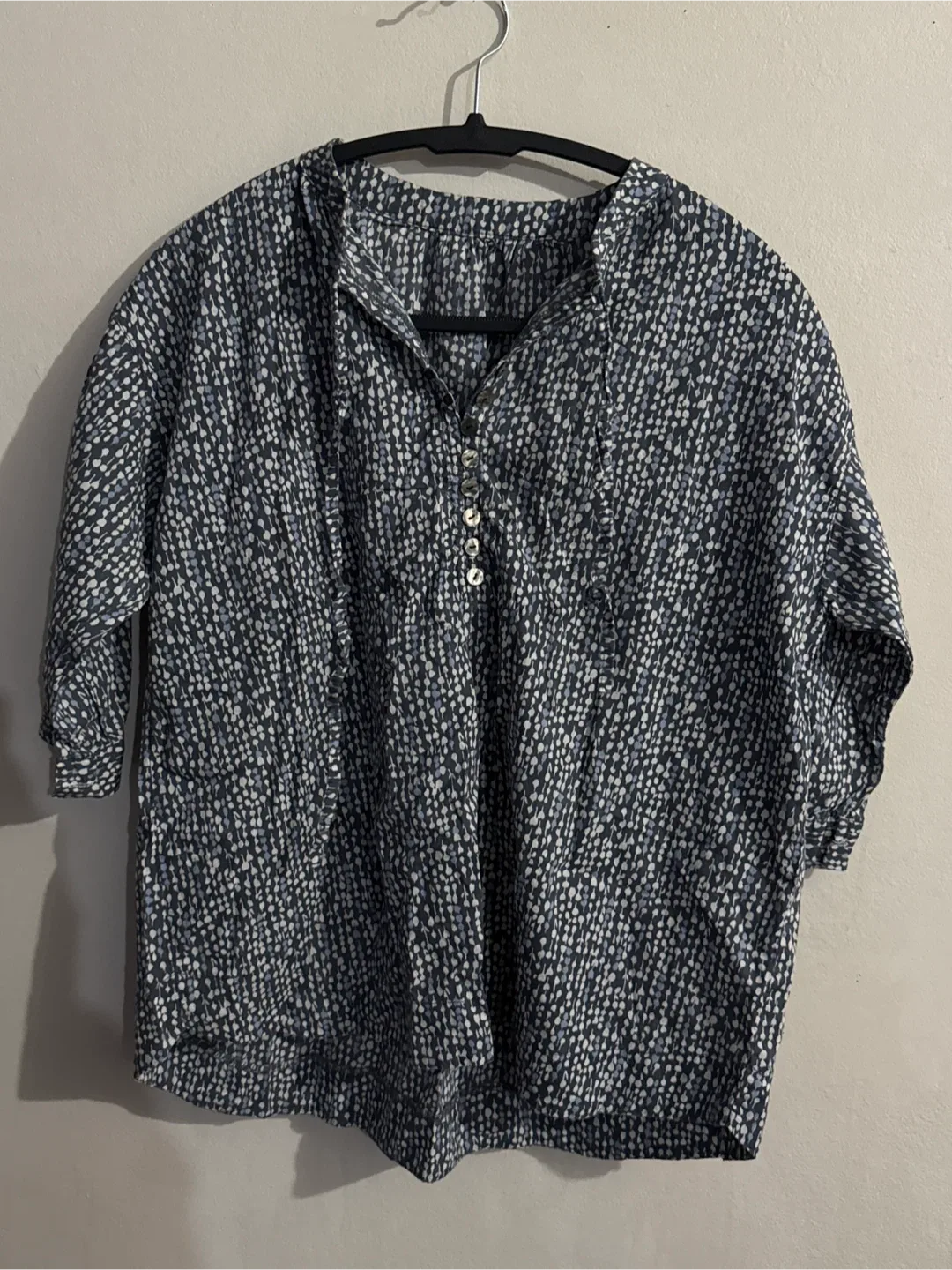 Blue Patterned Blouse