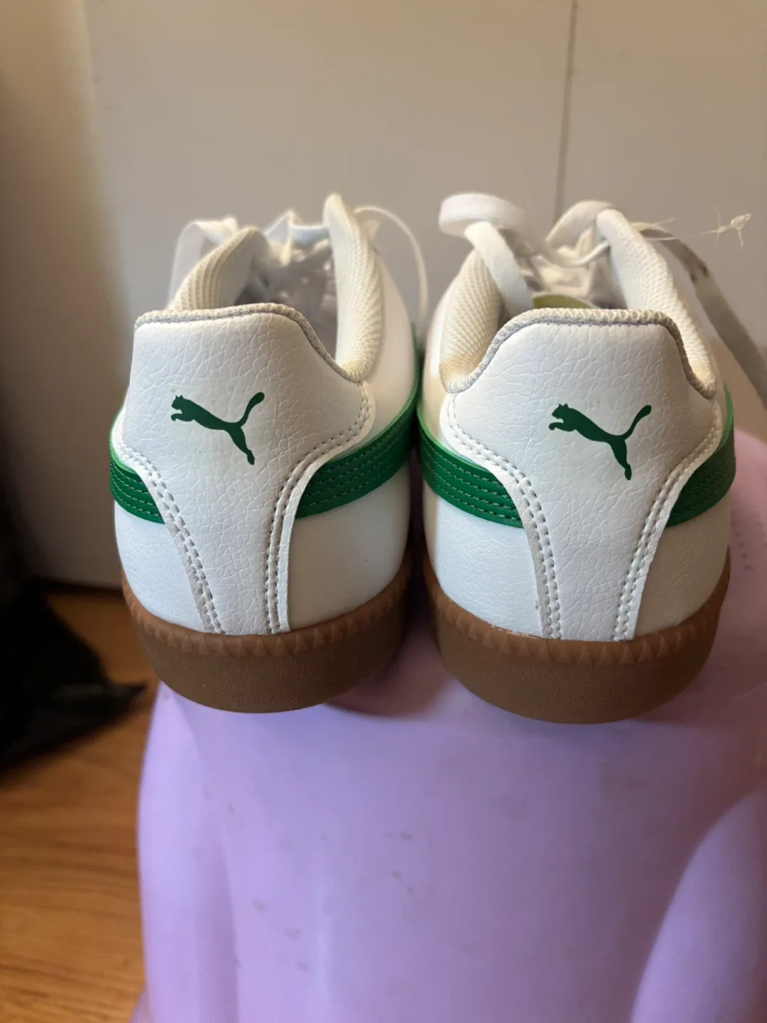 Puma Roma Basic White & Green Shoes - Size 12