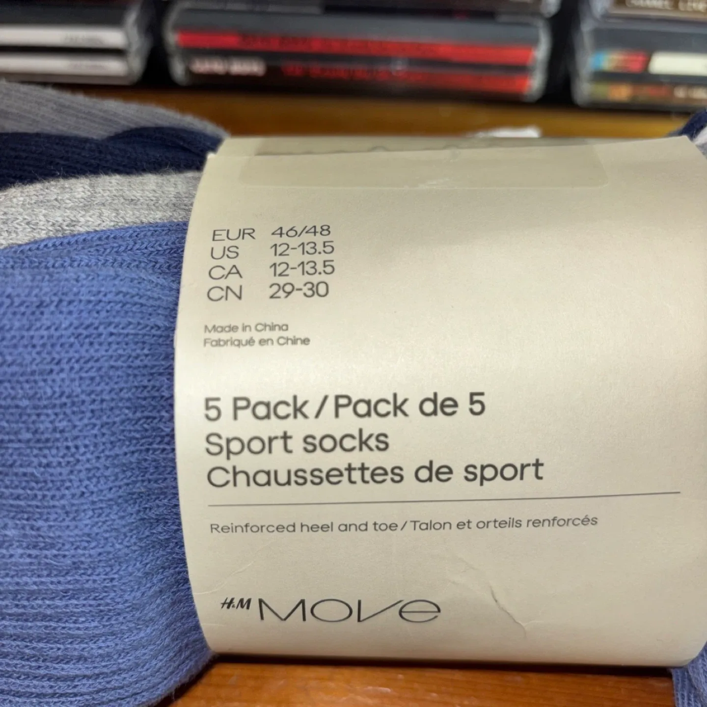 H&M Move 5-Pack Sport Socks - US 12-13.5