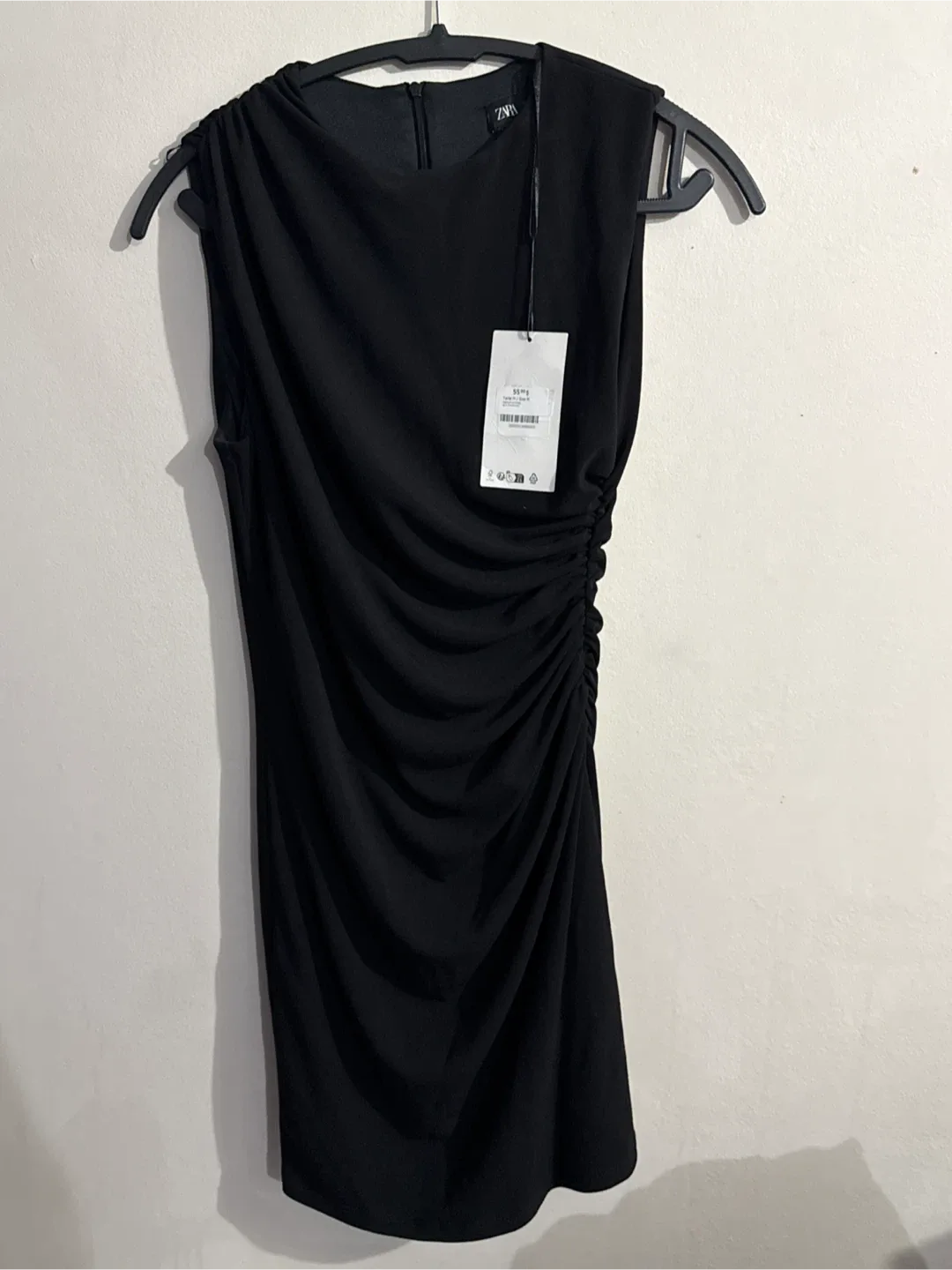 Zara Black Ruched Dress - Size M
