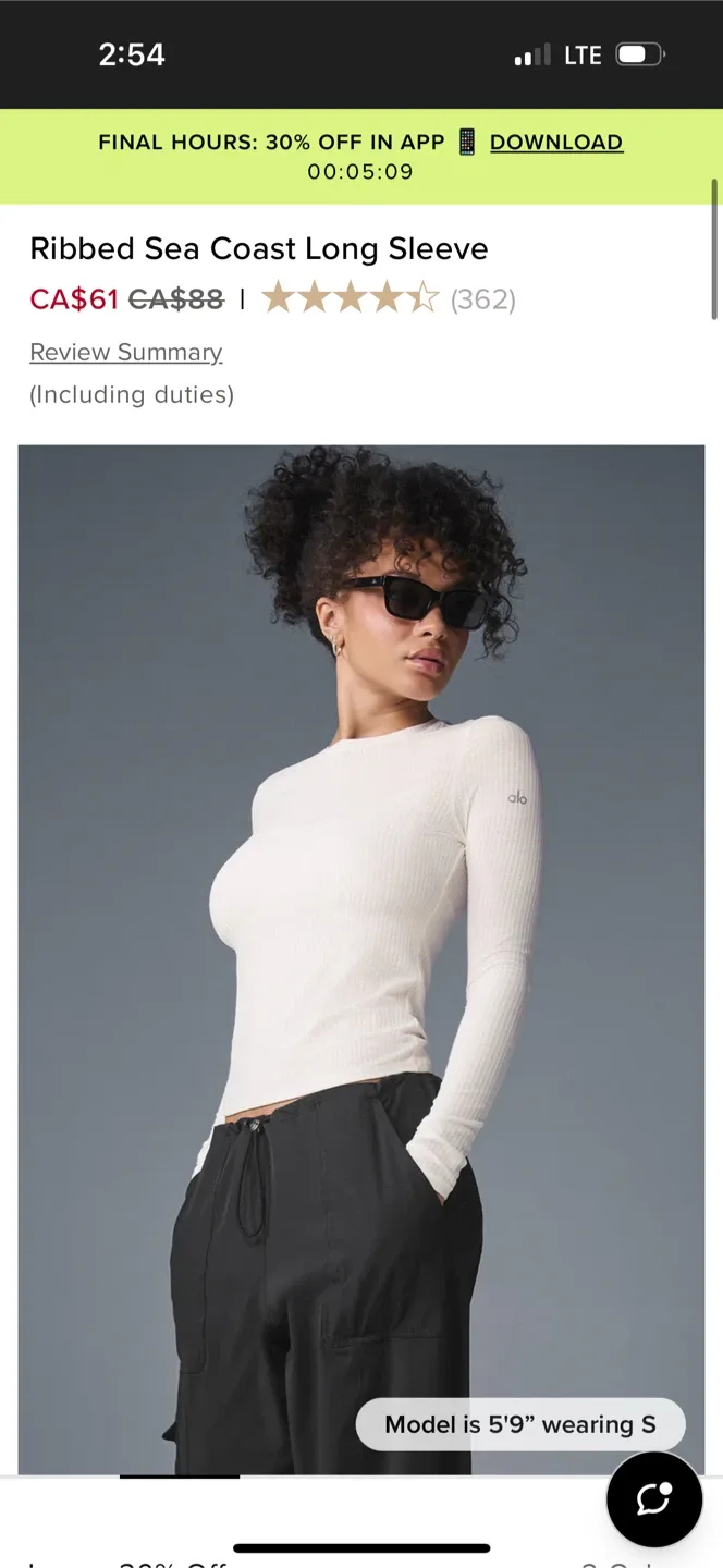 Alo Ribbed Sea Coast Long Sleeve