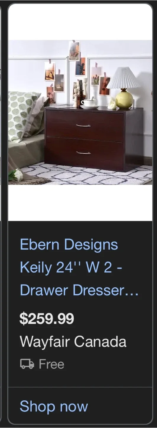 2-Drawer Table - Dark Wood Mahogany image indicator(6)
