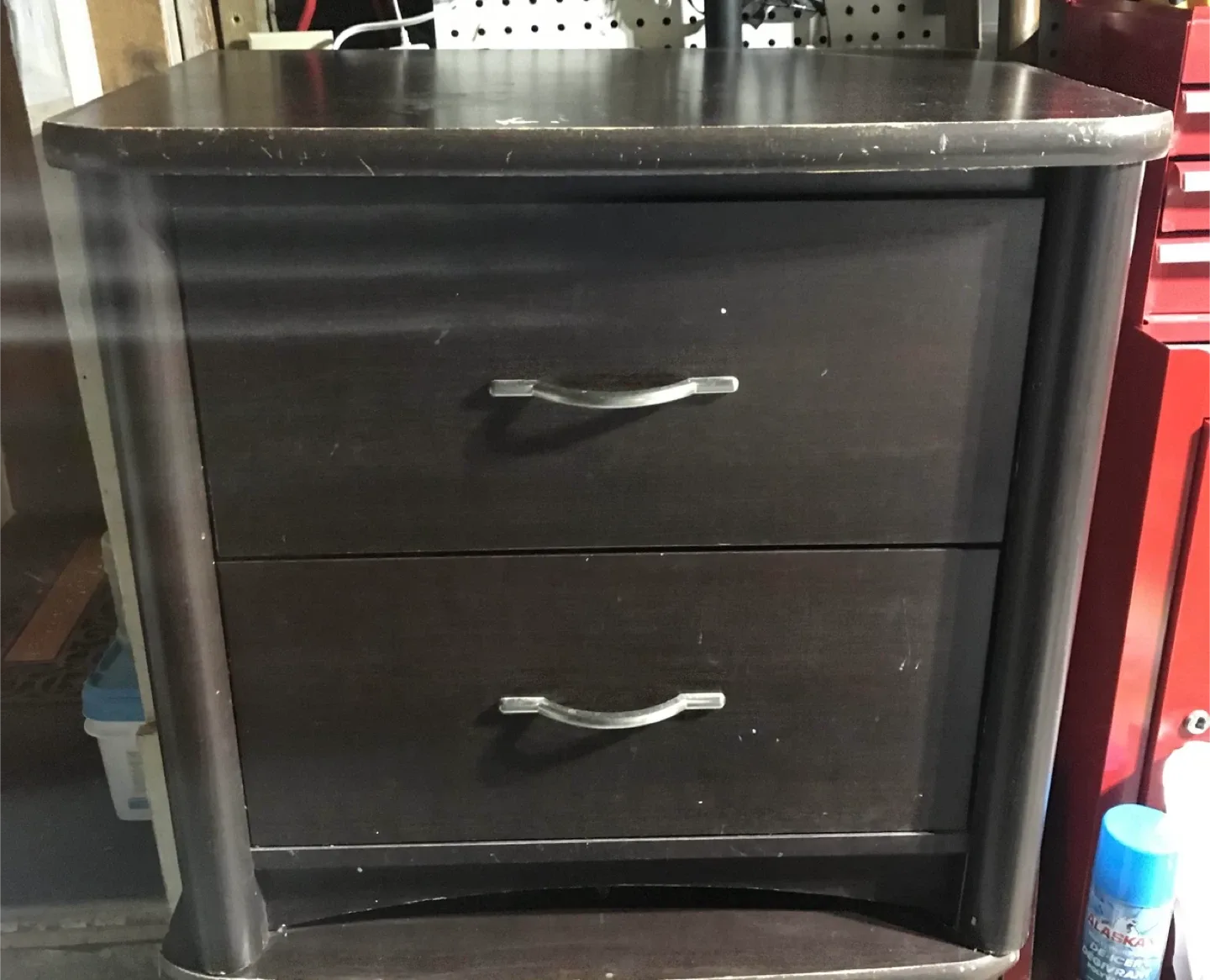 2-Drawer Table - Dark Wood Mahogany