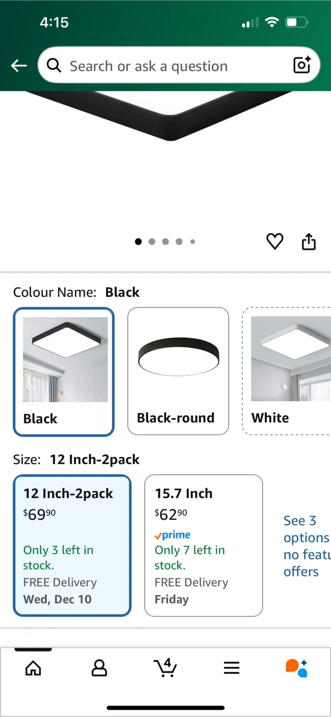 Ganeed 12 Inch LED Flush Mount Ceiling Light - NEW image indicator(5)