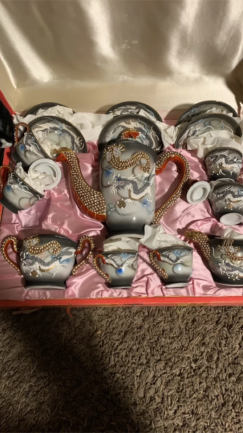 Vintage Dragon Tea Set original box