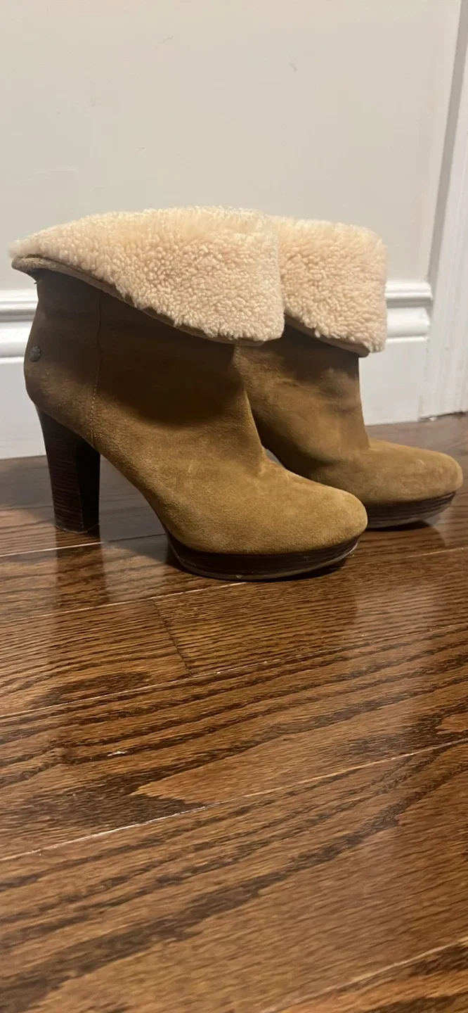 UGG Suede Leather Heeled Boots