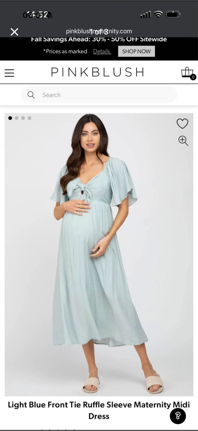 PinkBlush Light Blue Maternity Midi Dress