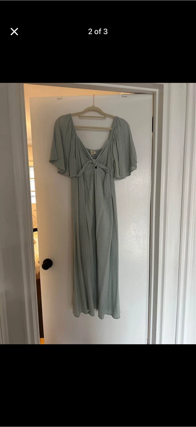 PinkBlush Light Blue Maternity Midi Dress - photo 2