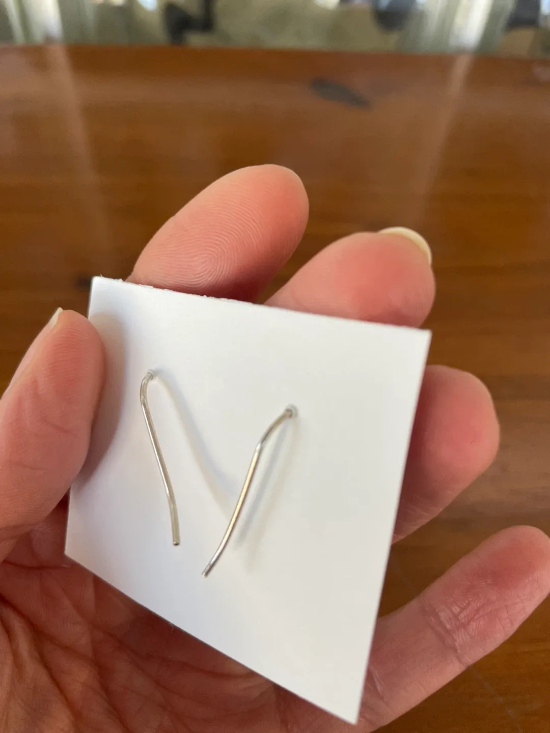 Handmade Blue glass Bead Dangle Earrings image indicator(3)