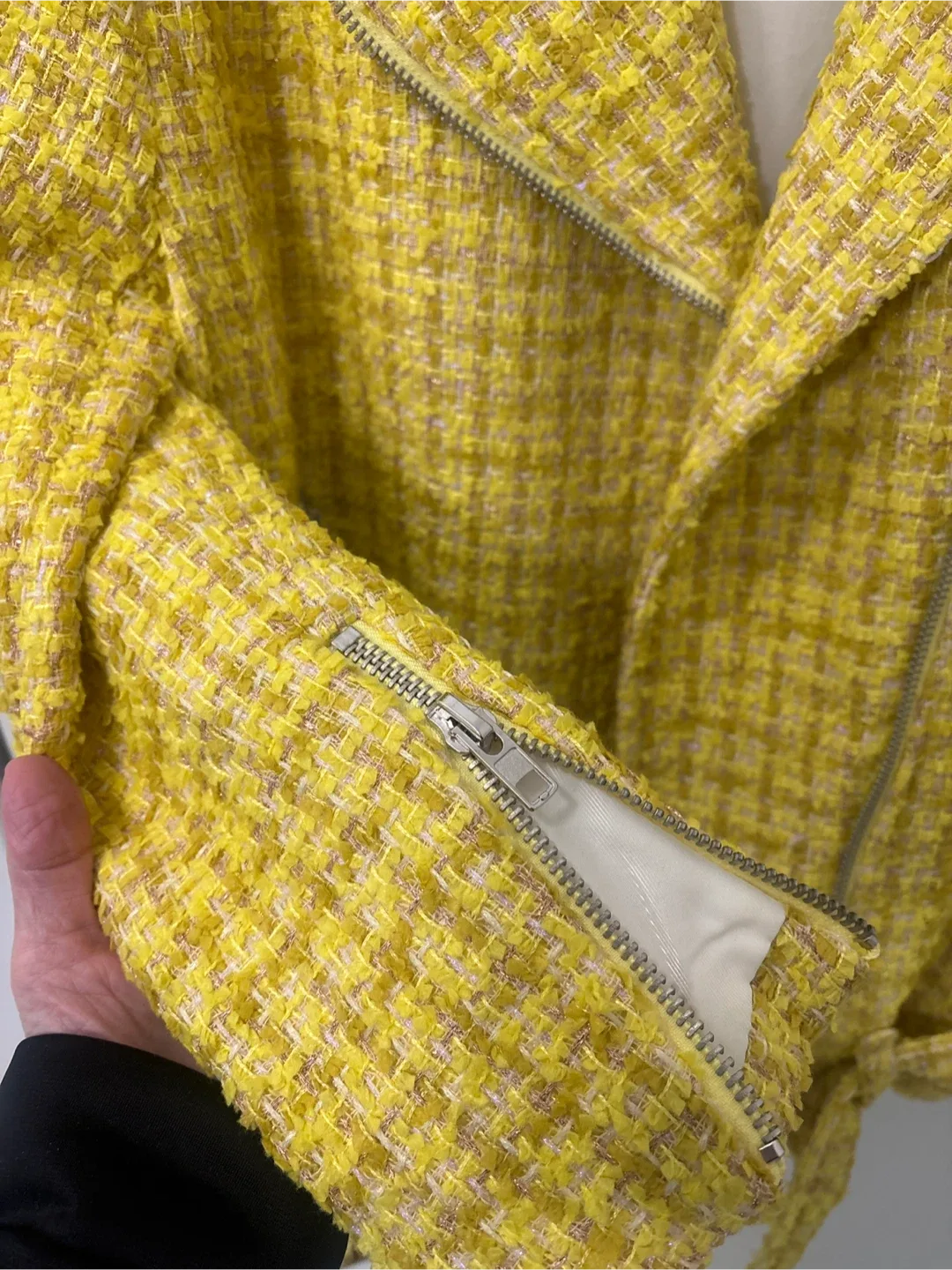 Walter Baker Yellow Tweed Jacket - New Size L image indicator(9)