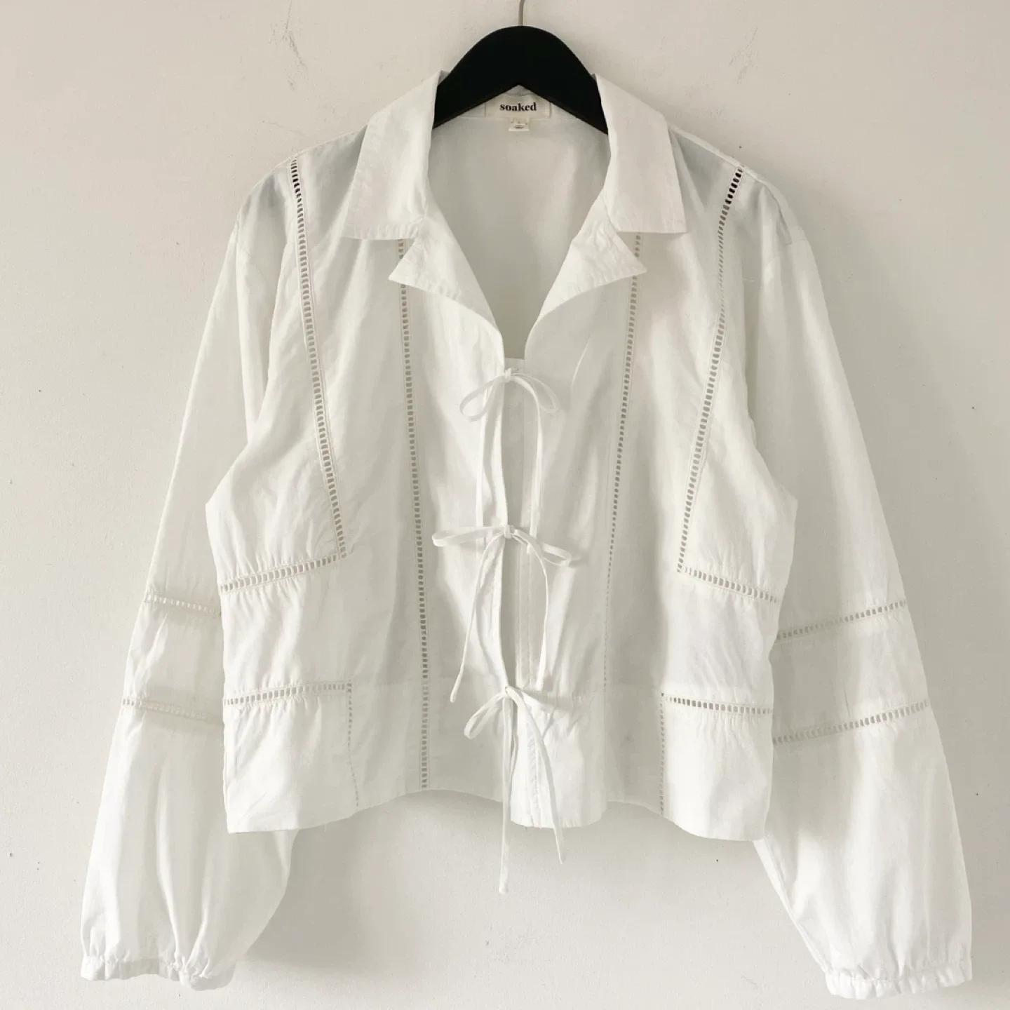 Soaked in Luxury Tie Fastening 100% Cotton Blouse image indicator(3)