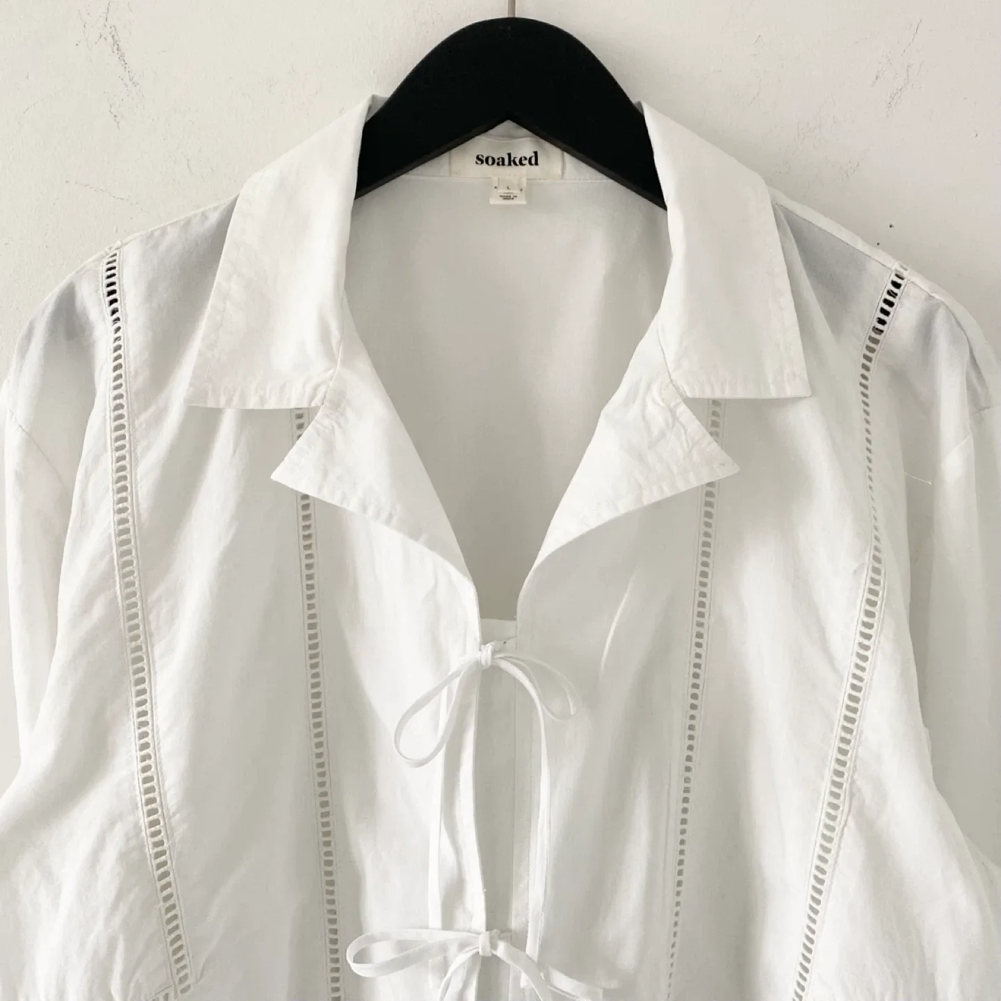 Soaked in Luxury Tie Fastening 100% Cotton Blouse image indicator(5)