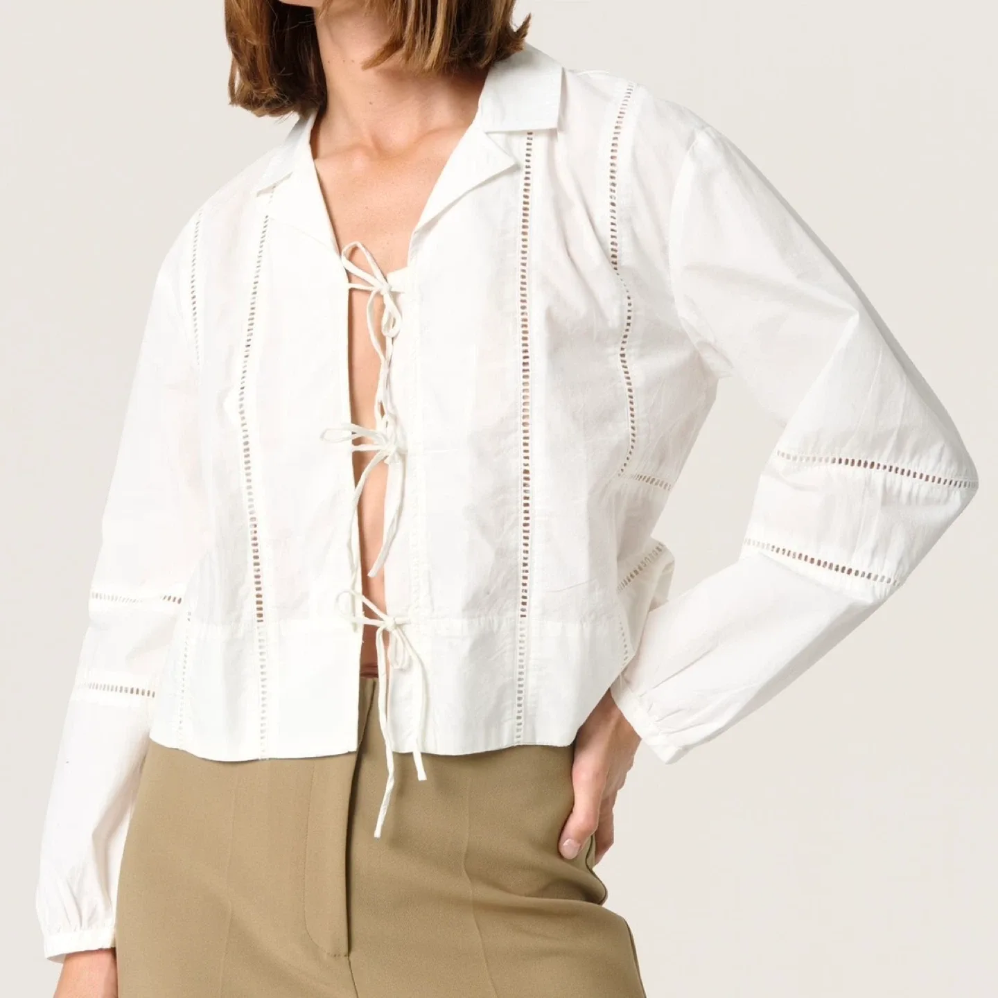 Soaked in Luxury Tie Fastening 100% Cotton Blouse