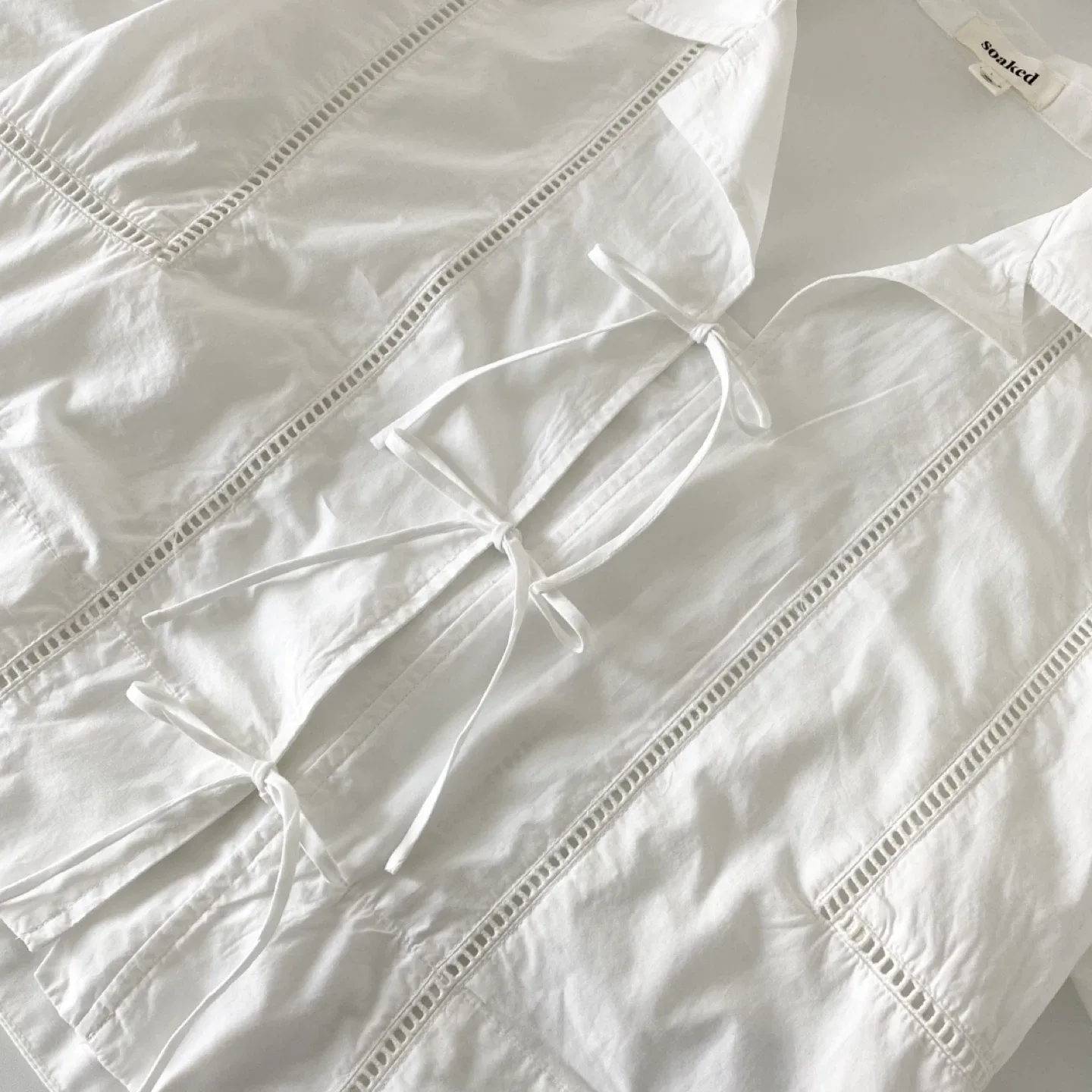 Soaked in Luxury Tie Fastening 100% Cotton Blouse image indicator(6)