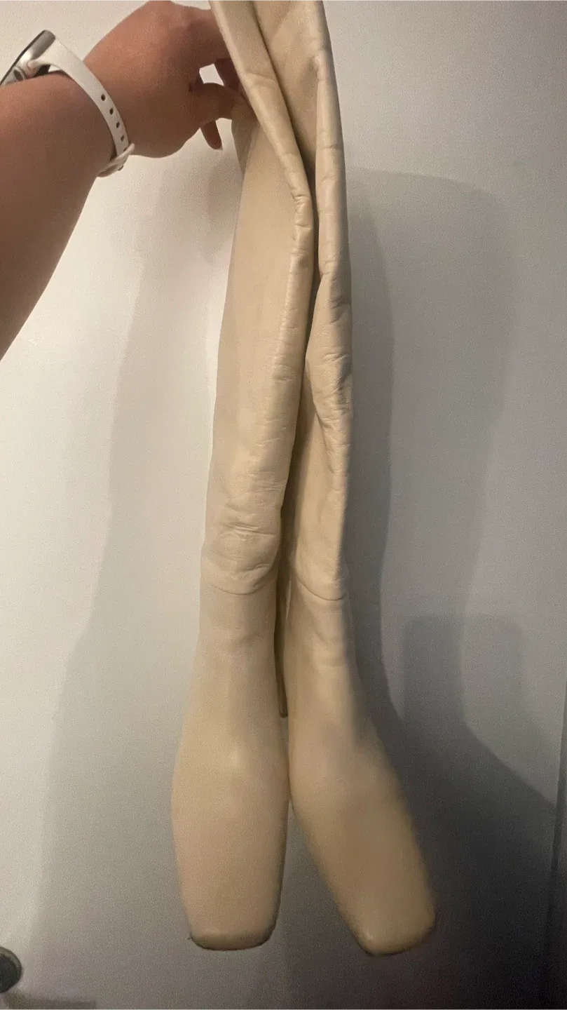 Beige Knee High Boots - Zara- worn once