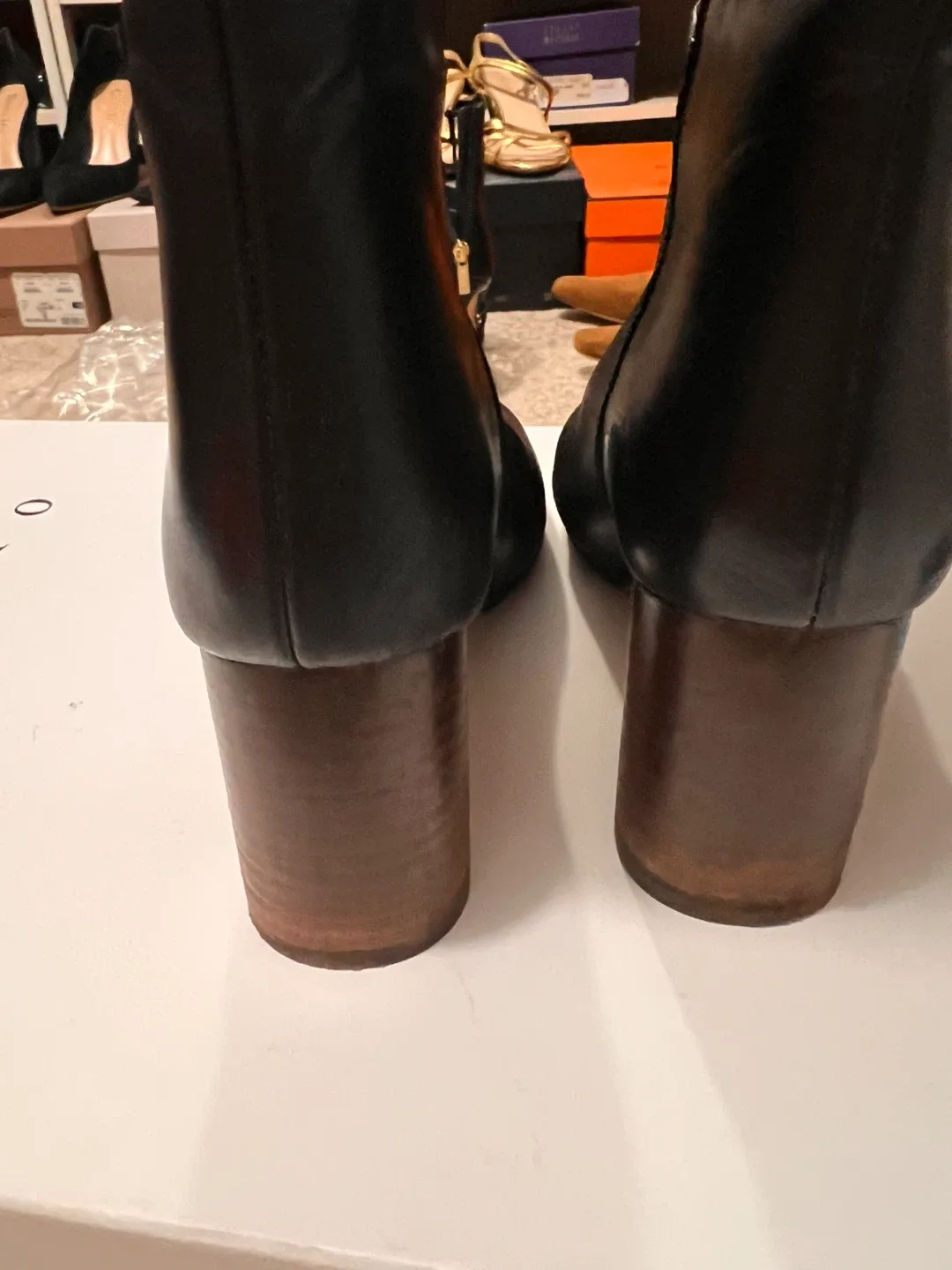 Sandro Black Leather Boots Size 37 image indicator(4)