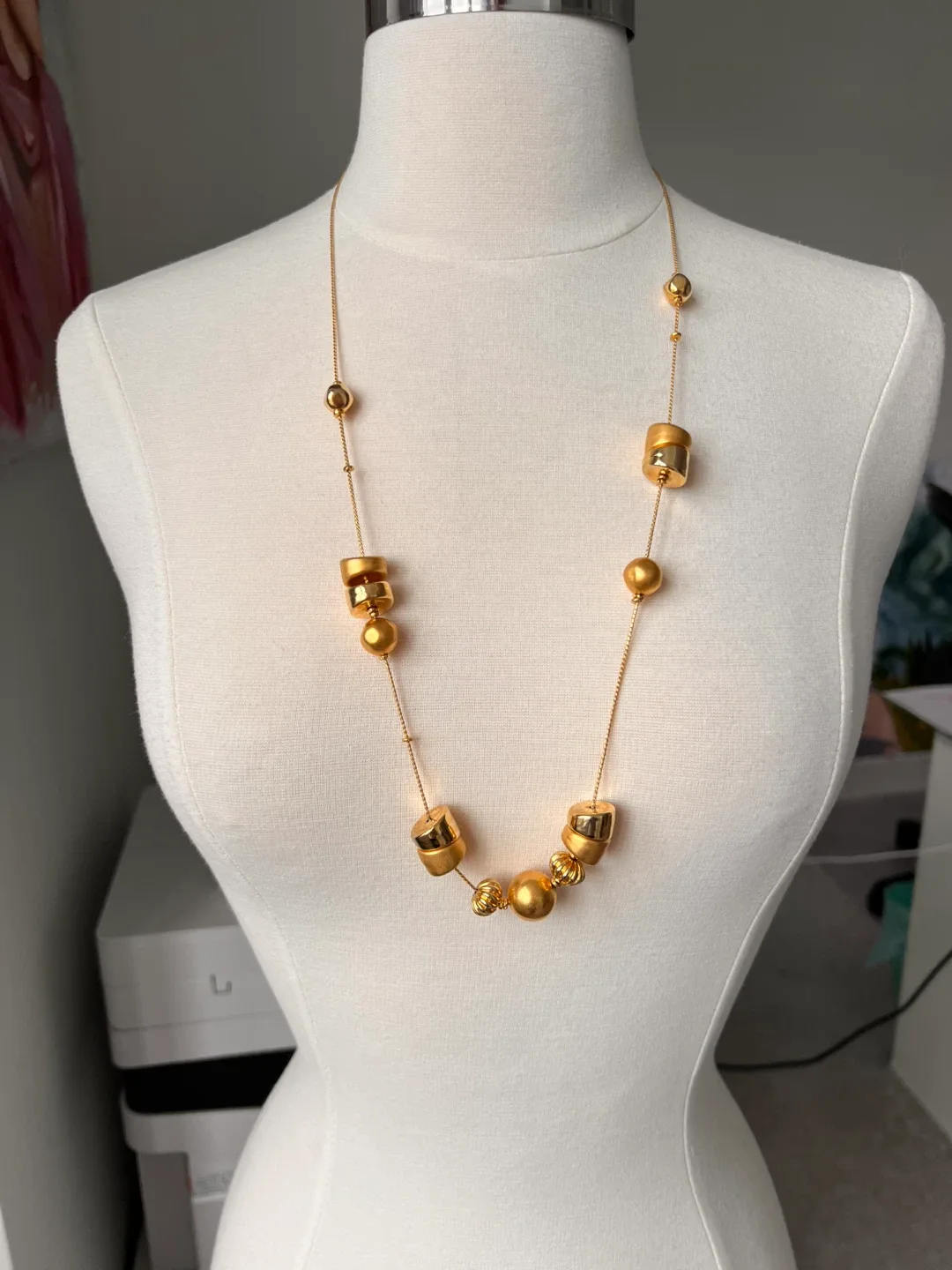 Gold Tone Beaded Necklace image indicator(2)
