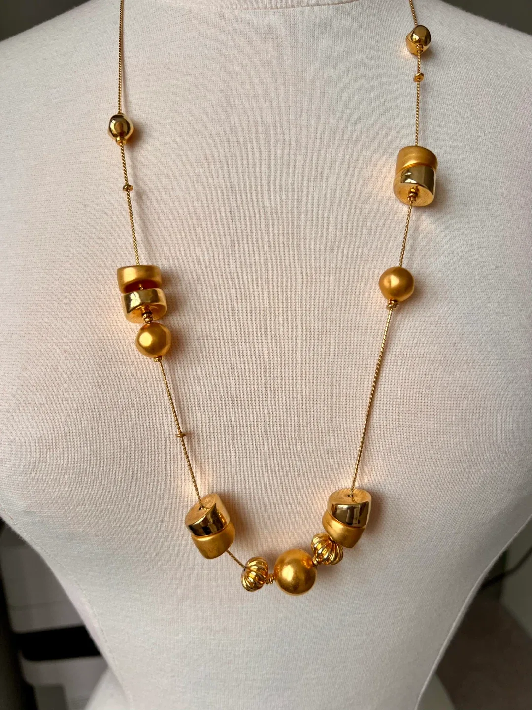 Gold Tone Beaded Necklace