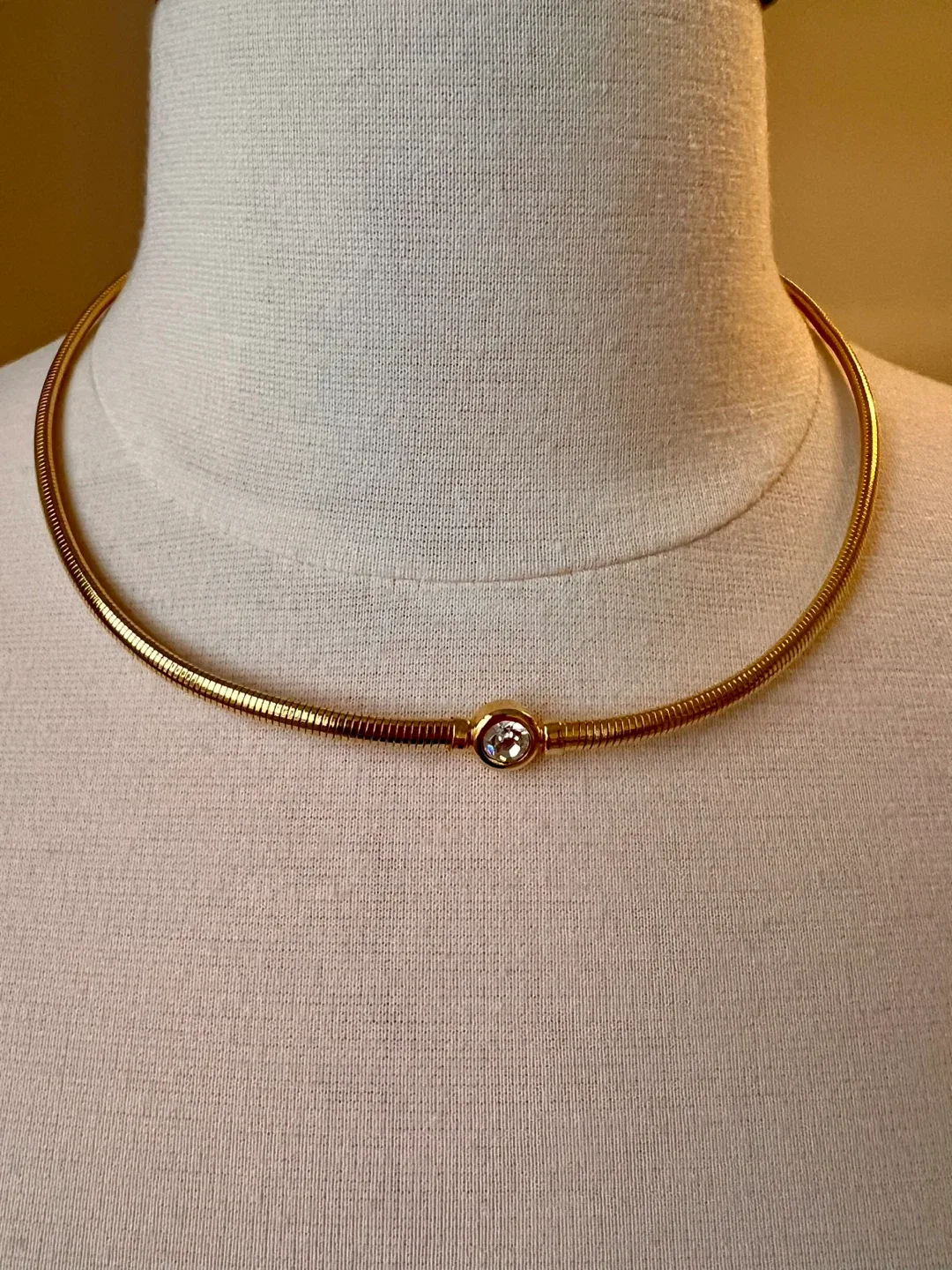 Gold Tone Omega Chain Necklace