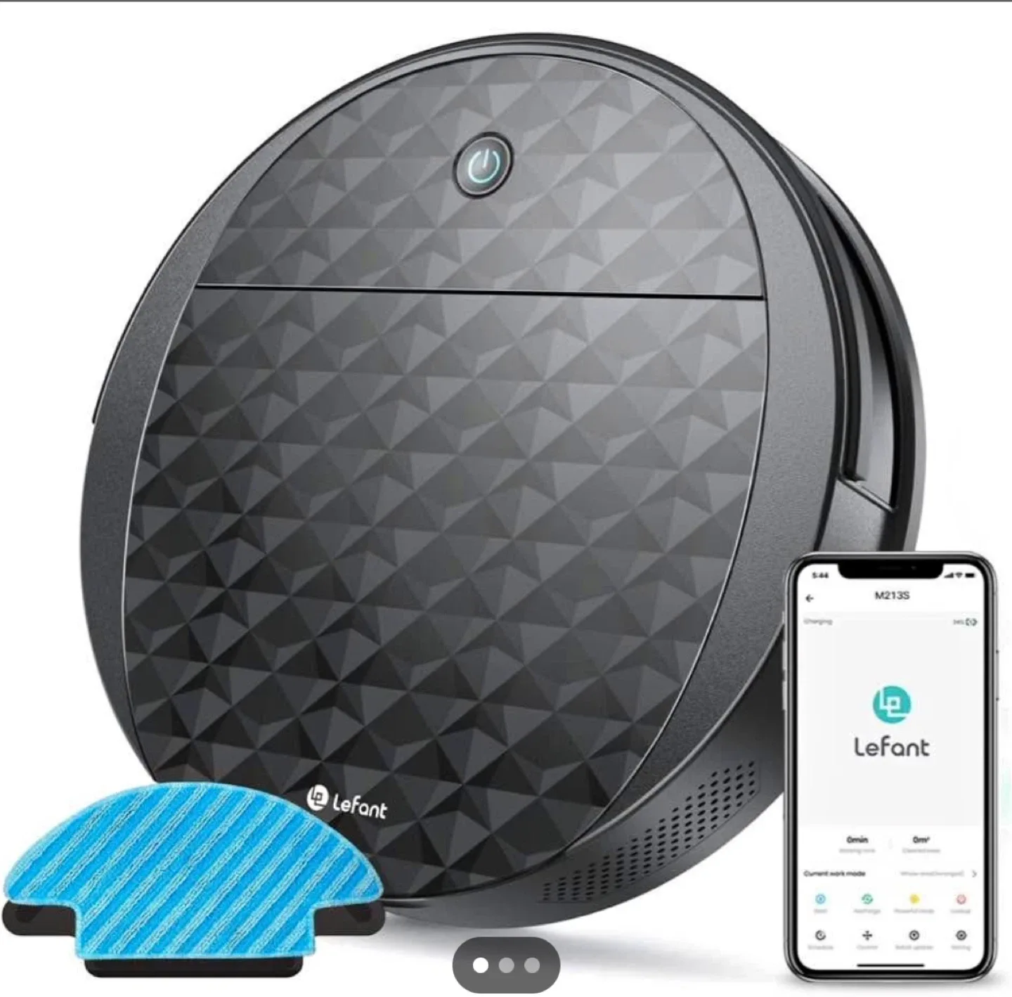 Black Floor Lamp with Reading Light and robotic cleaner image indicator(8)