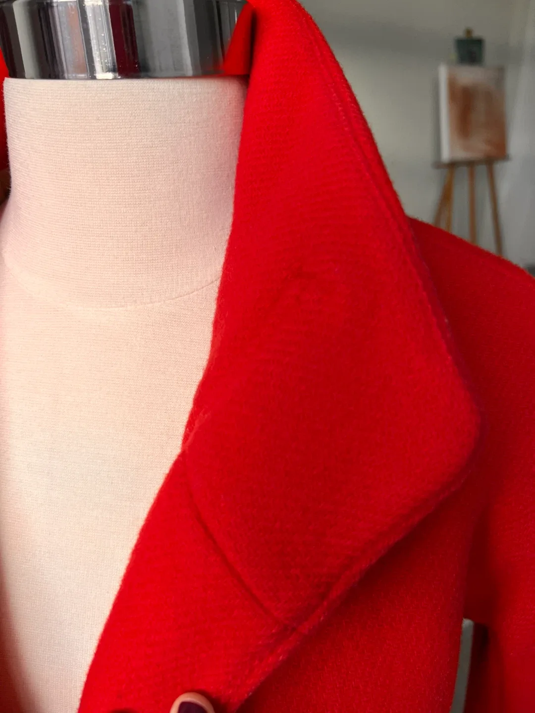 J. Crew Italian Stadium Cloth Nello Gori Red Coat - Size 00 image indicator(2)