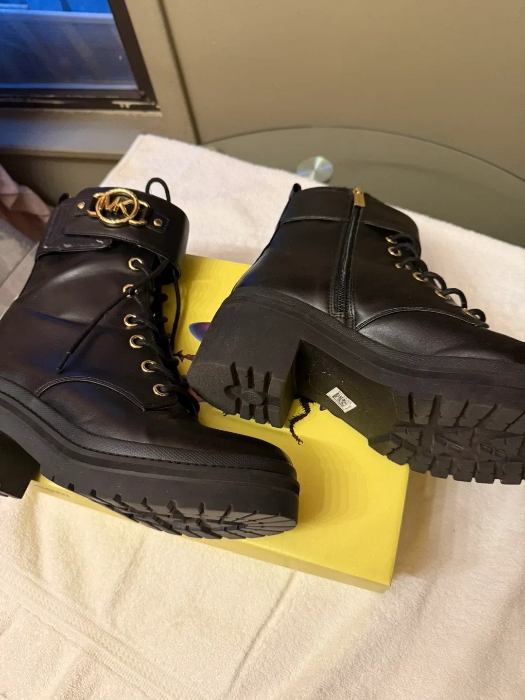 Michael Kors Black Leather Combat Boots image indicator(3)