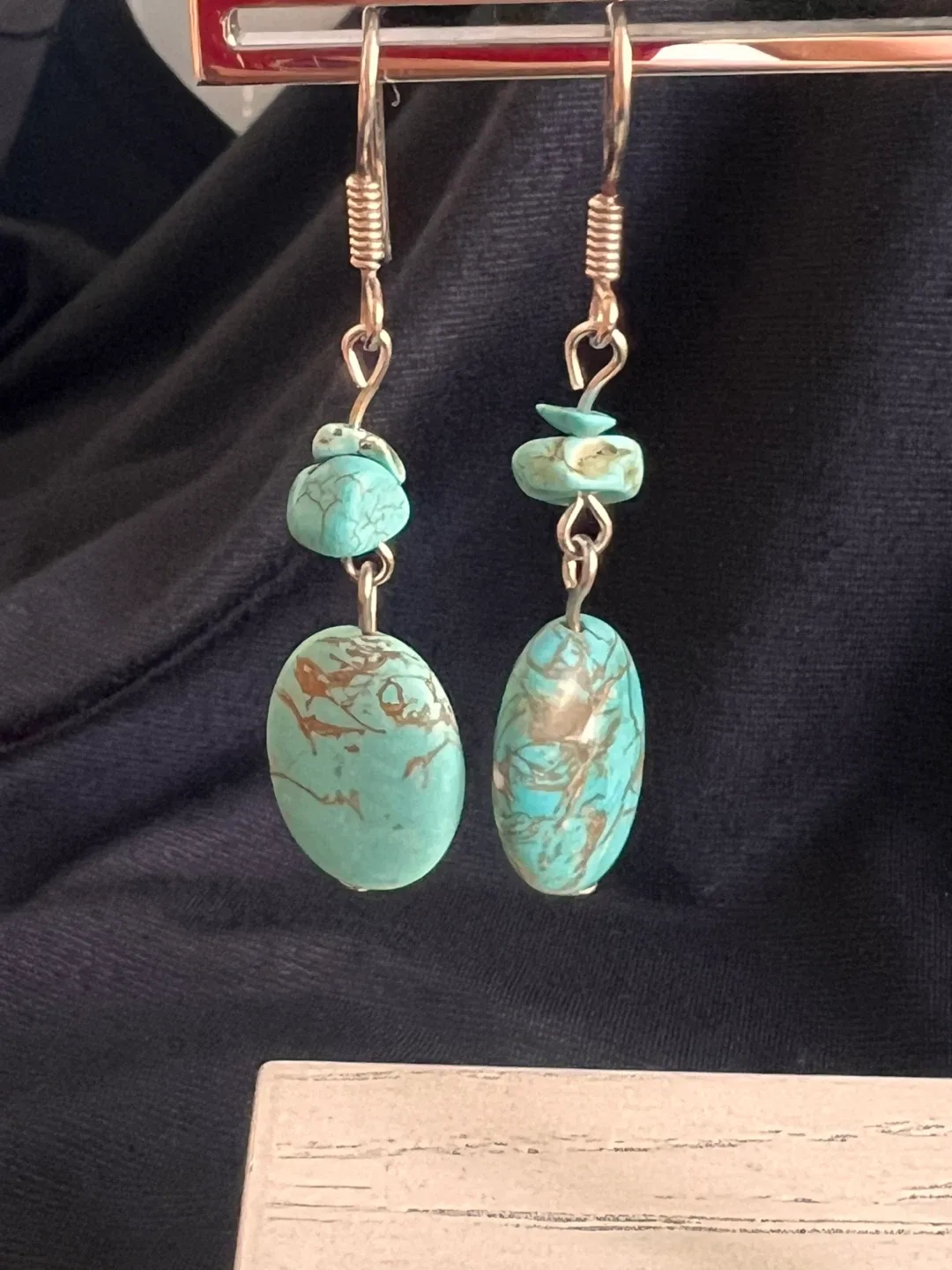 Turquoise Stone Dangle Earrings