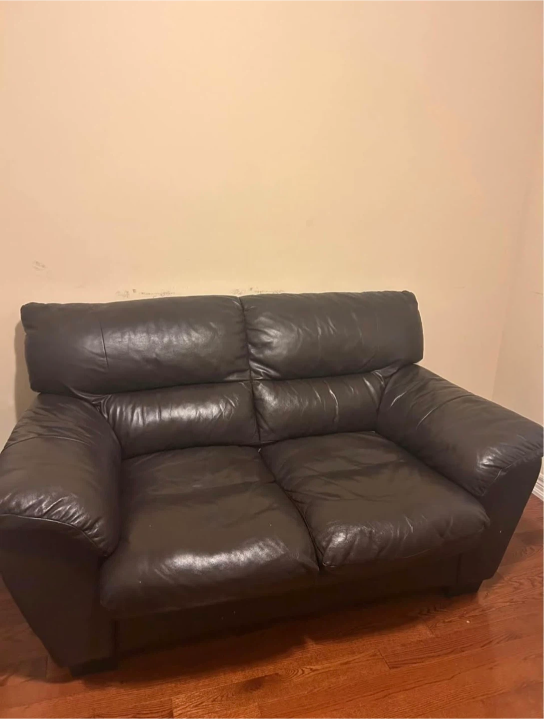 Brown Leather Loveseat