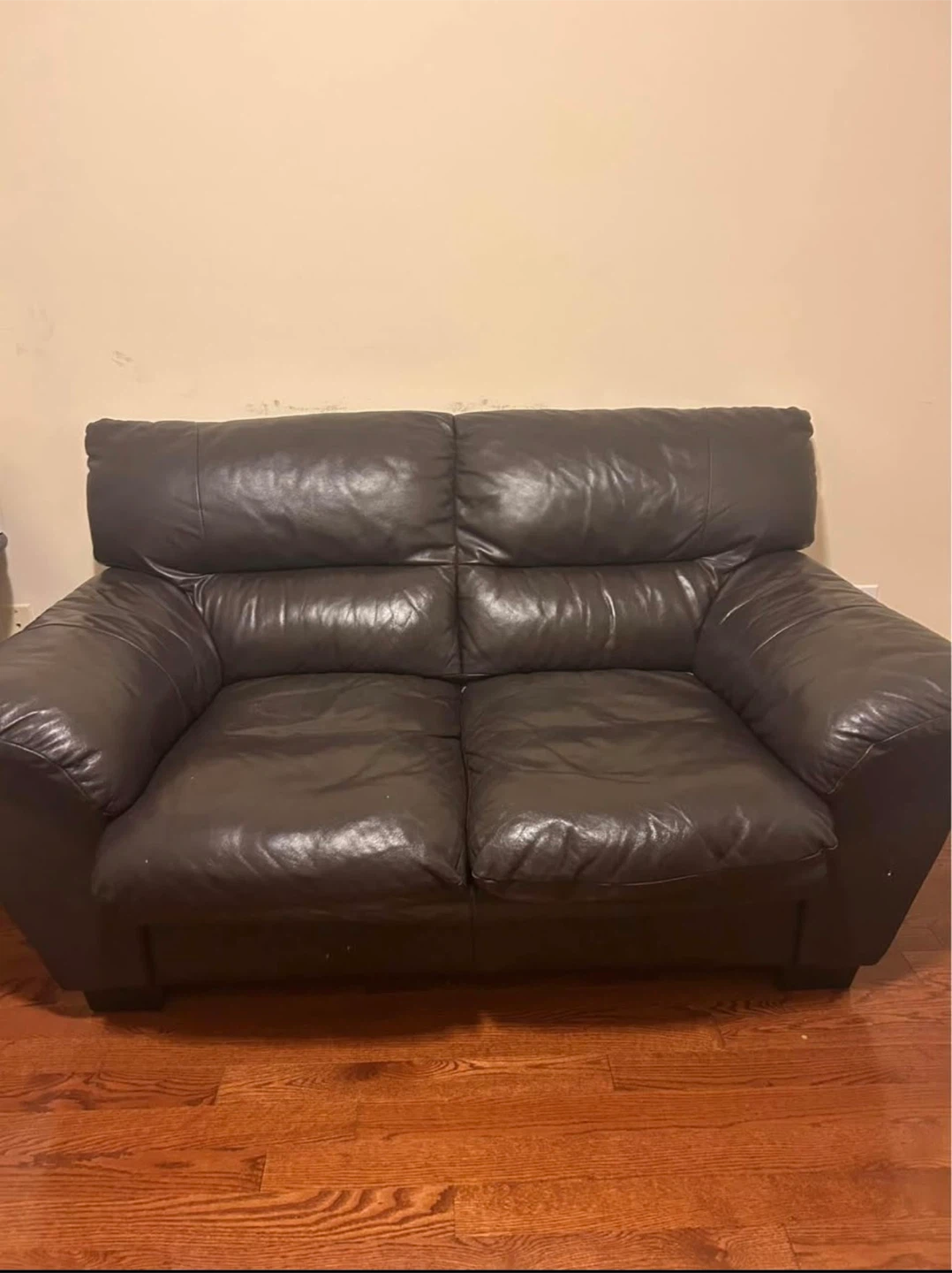 Brown Leather Loveseat - photo 2