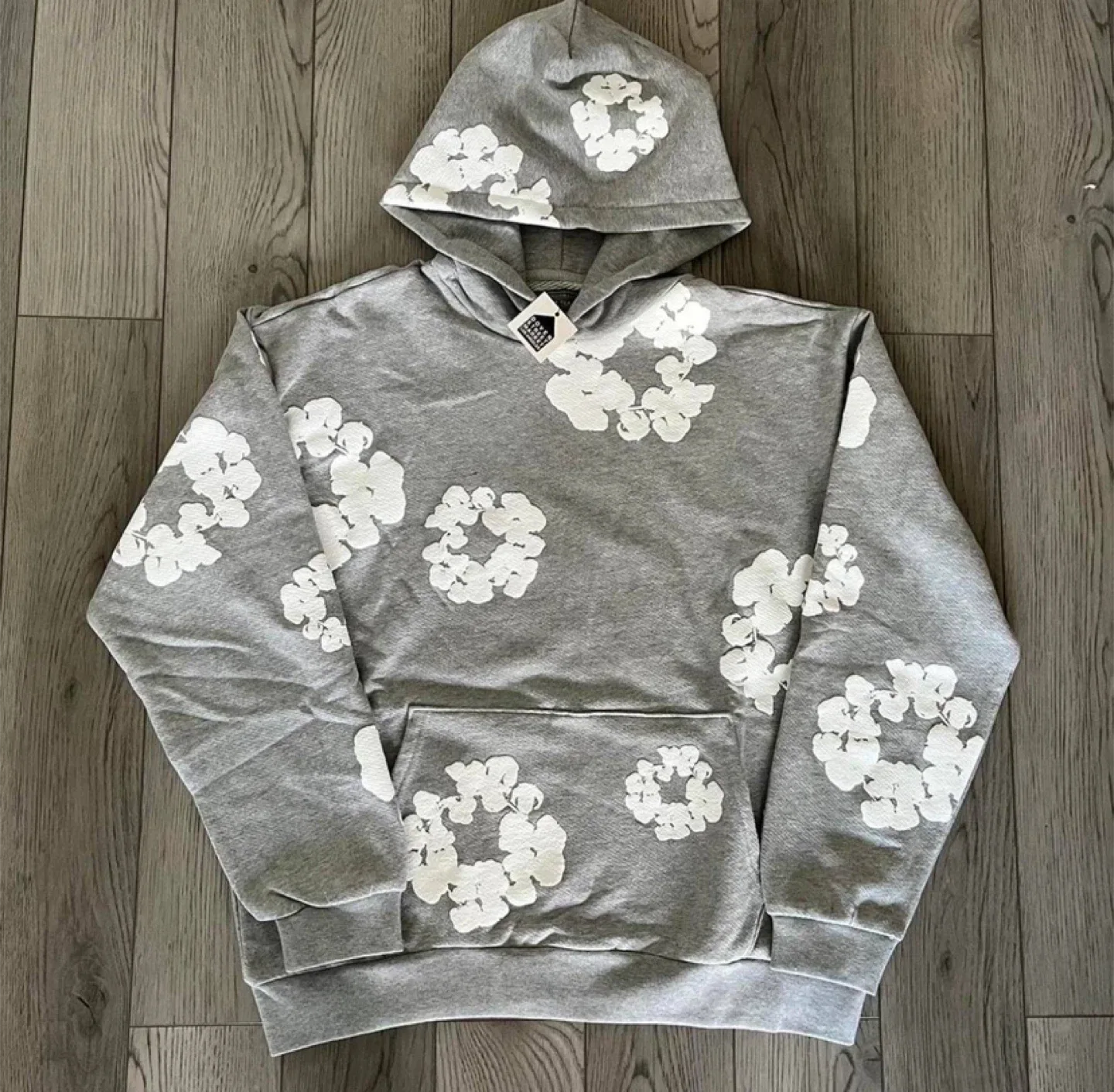 Denim Tears Grey Cotton Wreath Hoodie - All Sizes - NWT