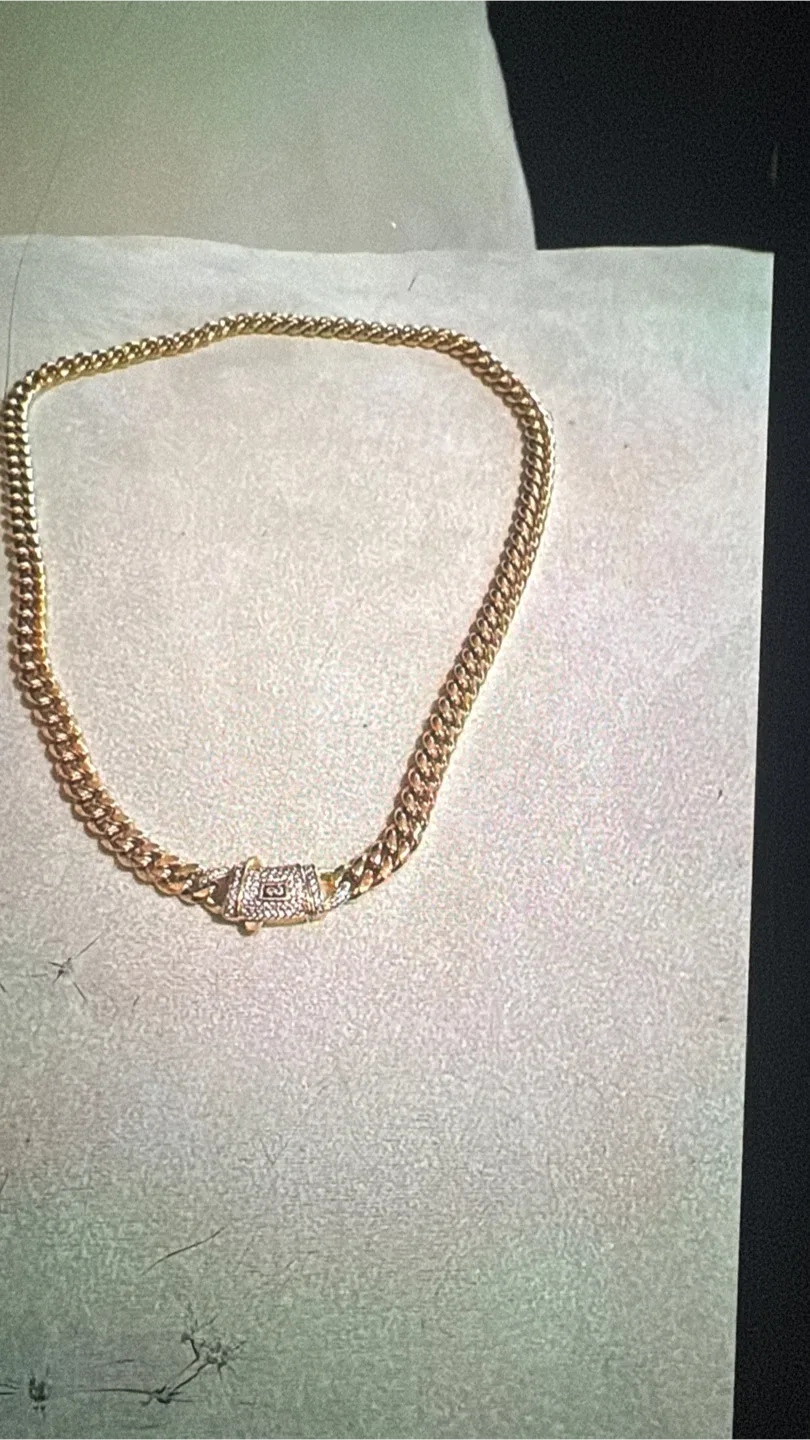 Gold-tone Cuban Link Chain Necklace