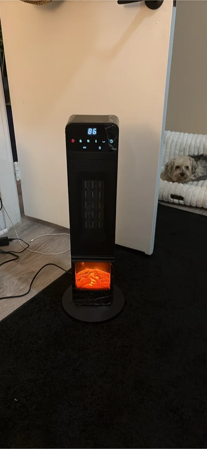 Black Electric Fireplace Tower Heater image indicator(3)