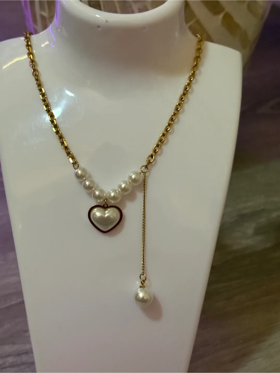 Pearl Heart Pendant Necklace
