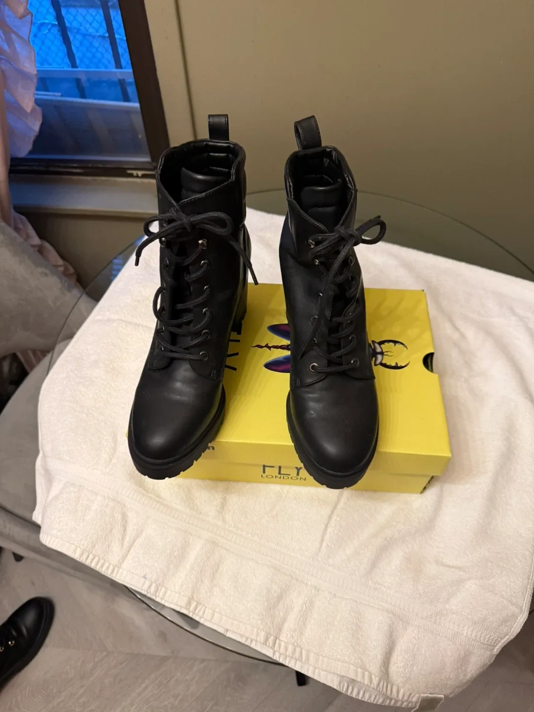 Black lace up Aerosole Combat Boots image indicator(3)