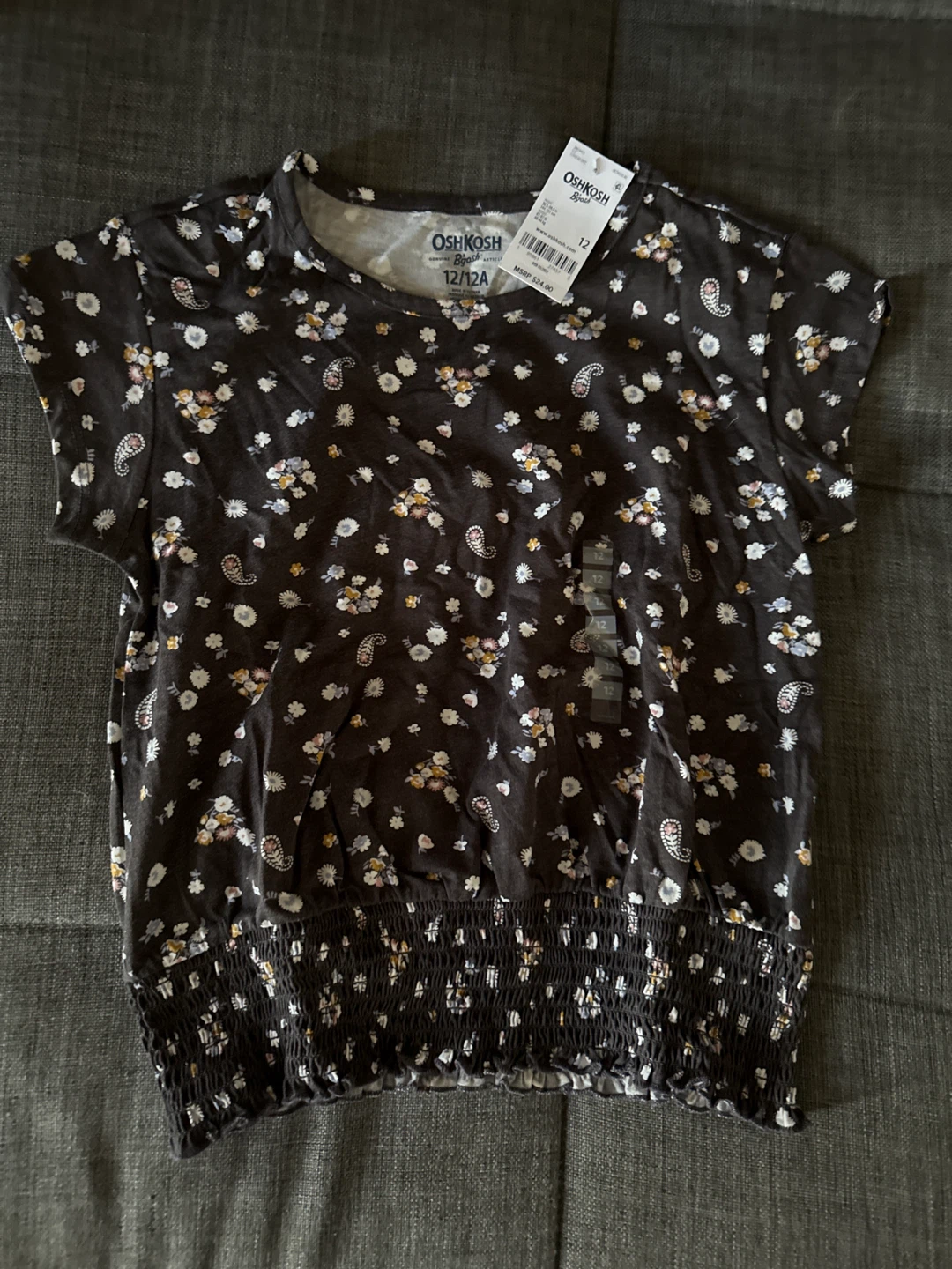 OshKosh Bgosh Floral Top - Size 12/12A - New