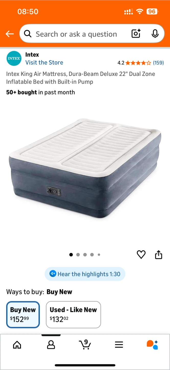 Intex King Air Mattress - Dura-Beam Deluxe