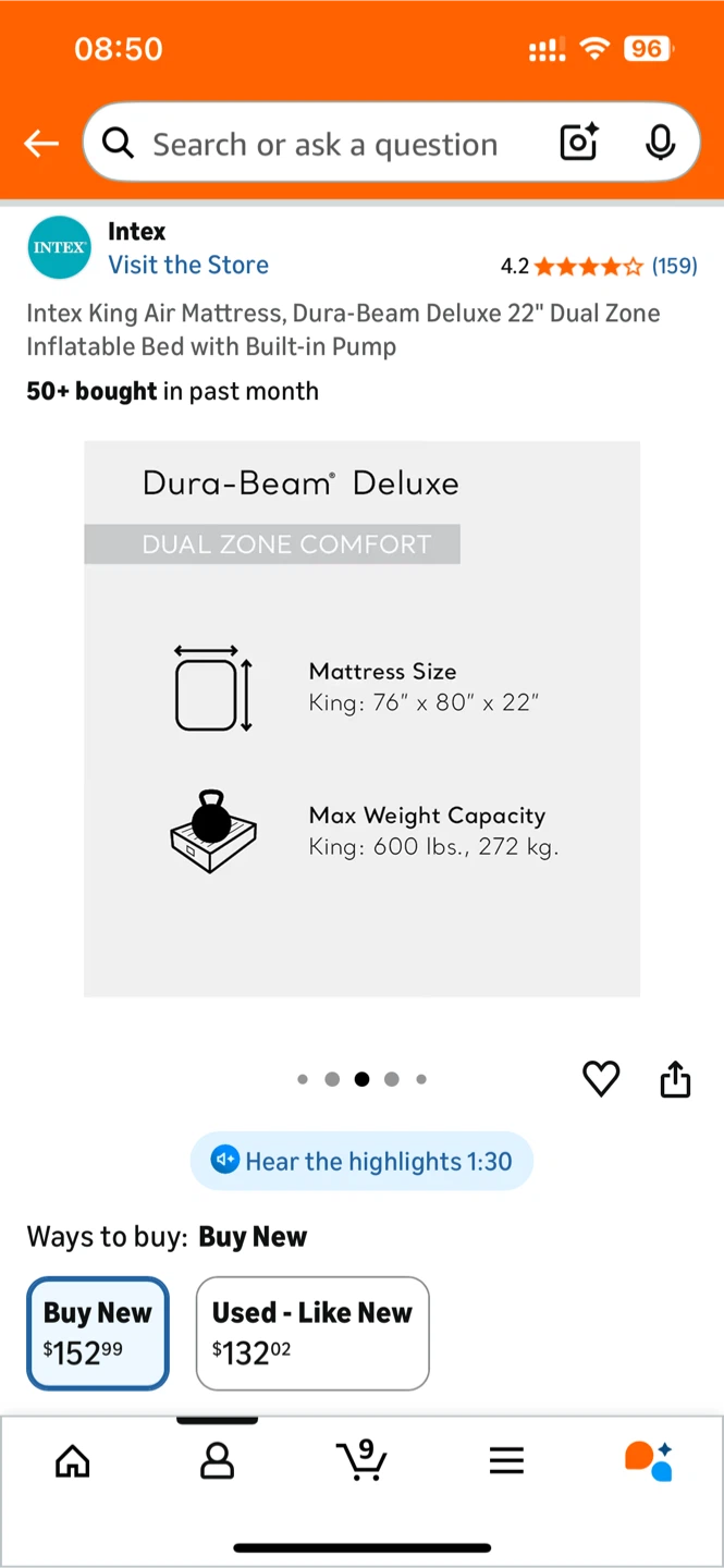 Intex King Air Mattress - Dura-Beam Deluxe - photo 2