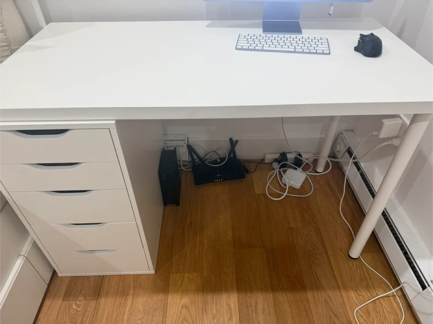 White Desk with Drawers